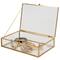 Home Details 9" Gold Vintage Glass Keepsake Box